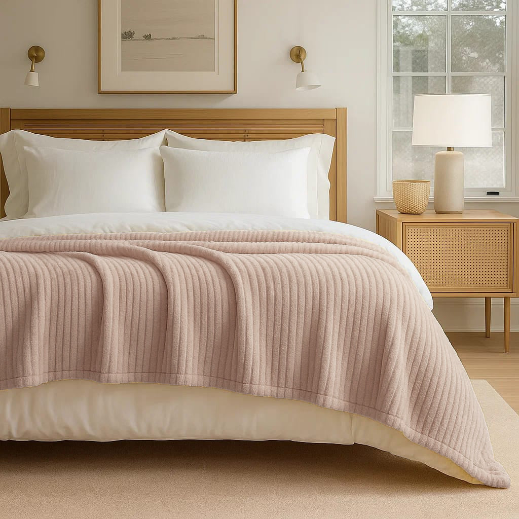 Striped lightweight blanket