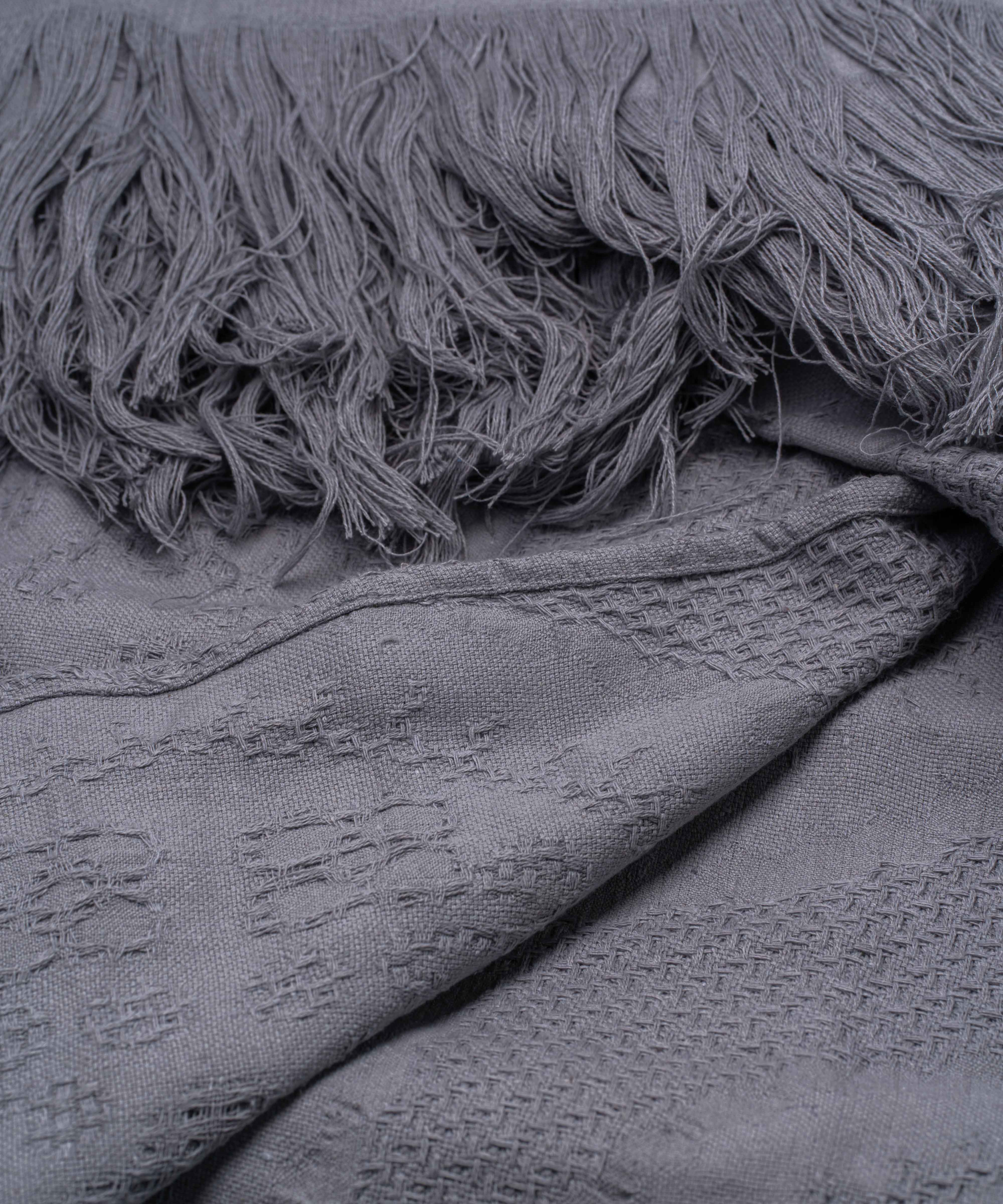 Plain Cotton Blanket with Tassels