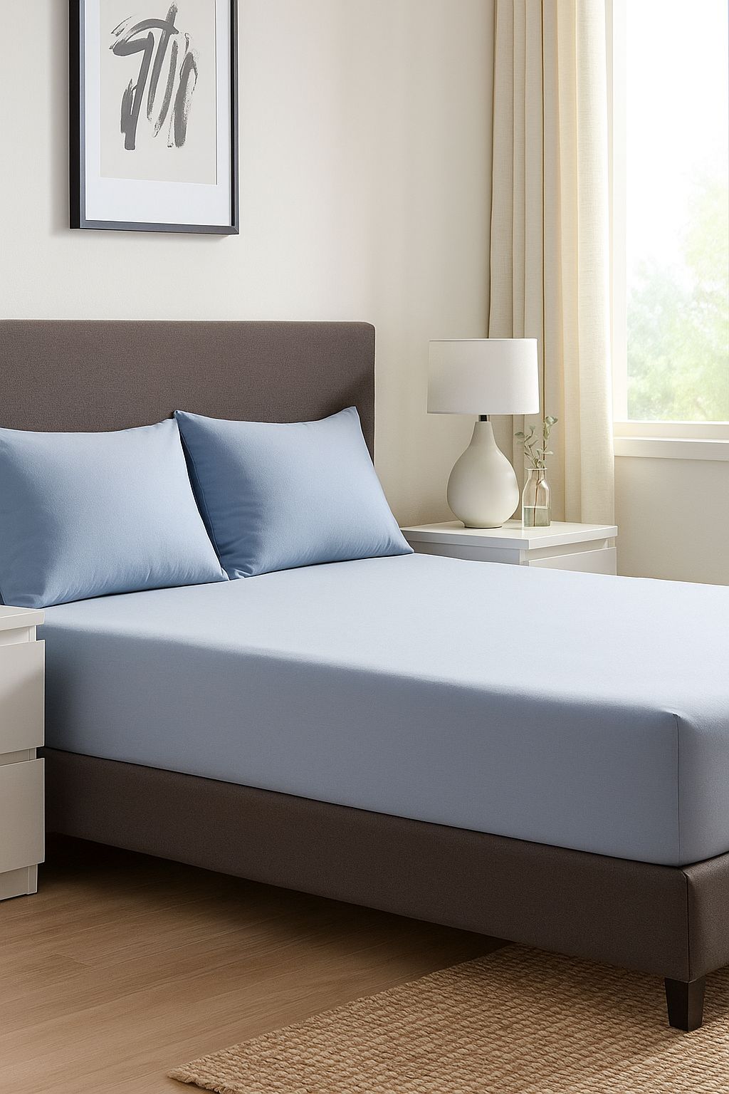 ملاية استك سادة  300TC (1 ملاية  مع أكياس وسادة)