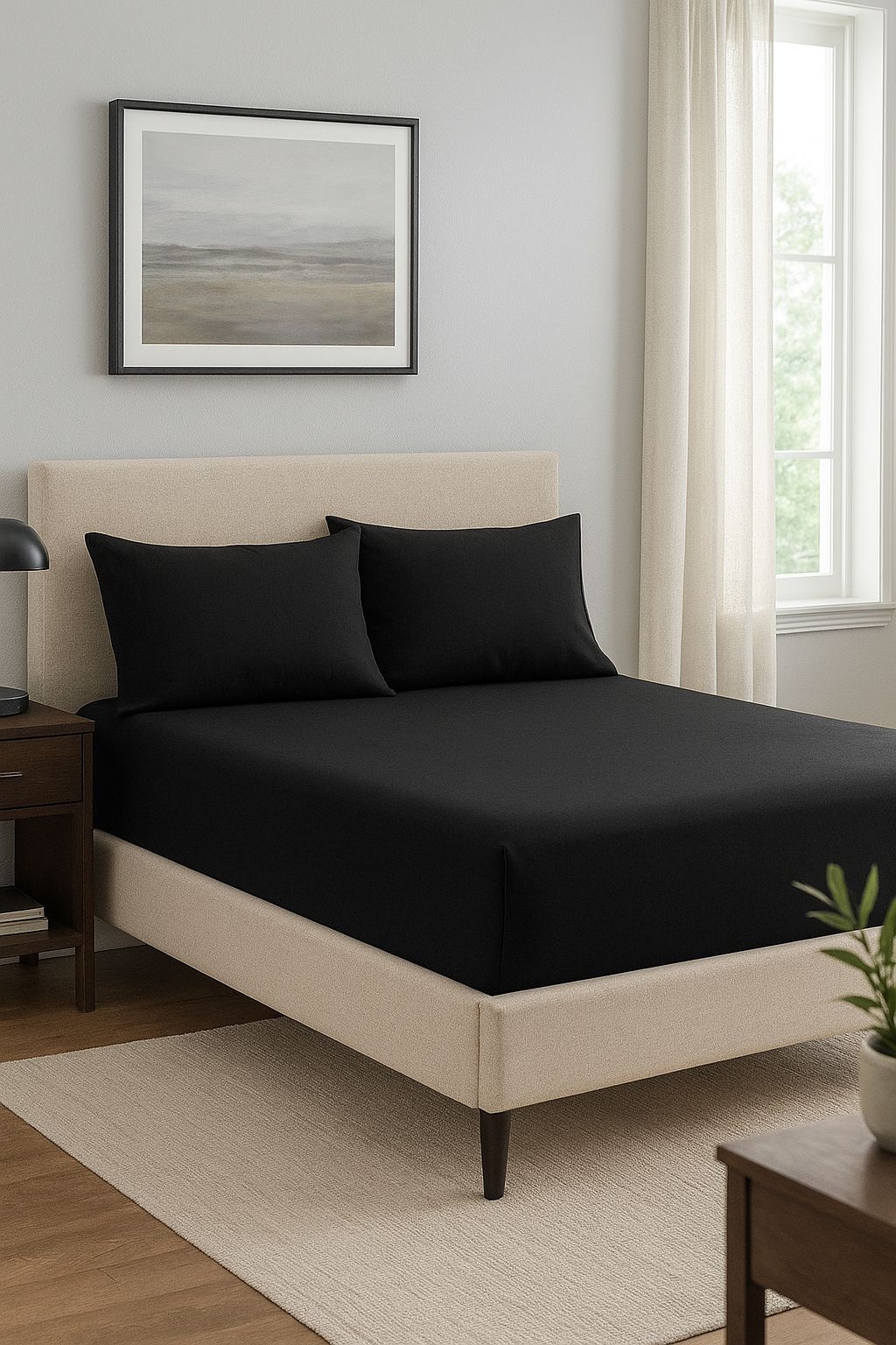 ملاية استك سادة  300TC (1 ملاية  مع أكياس وسادة)