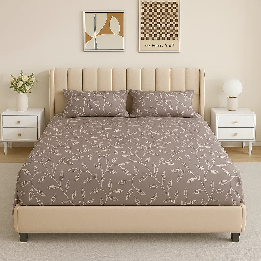 ملاية سرير قطن مطبوعة (ملاية سرير واحدة + 2 غطاء وسادة)