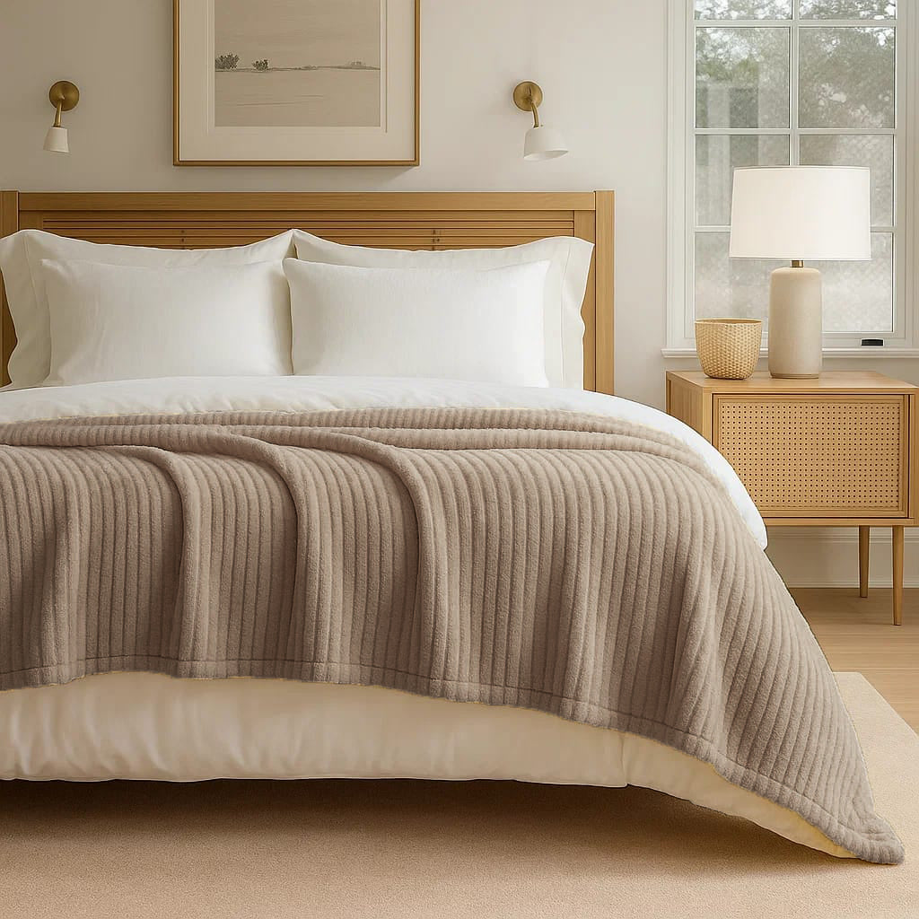 Striped lightweight blanket