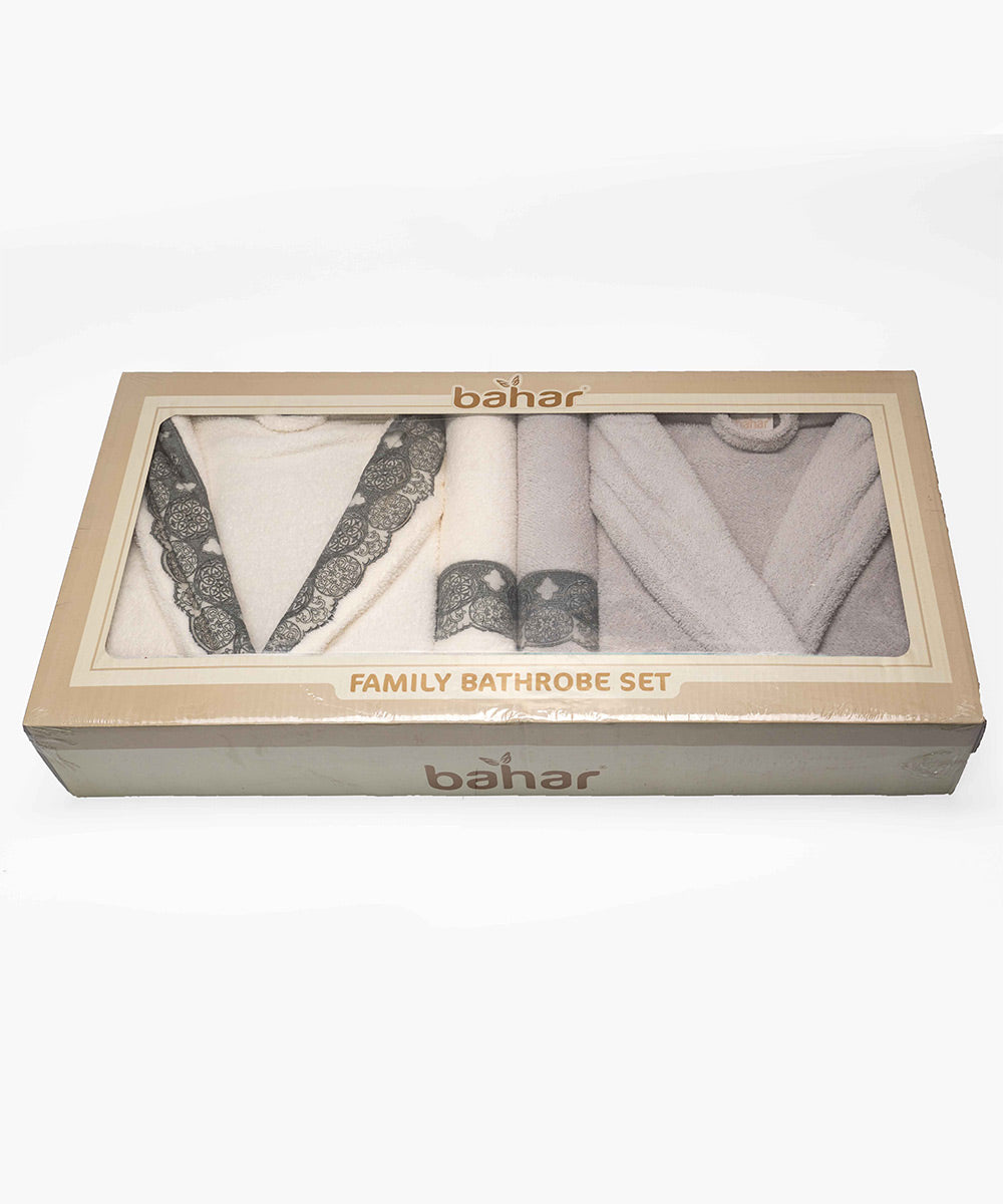 4-Piece Bathrobe Set (2 Bathrobes + 2 Towels)