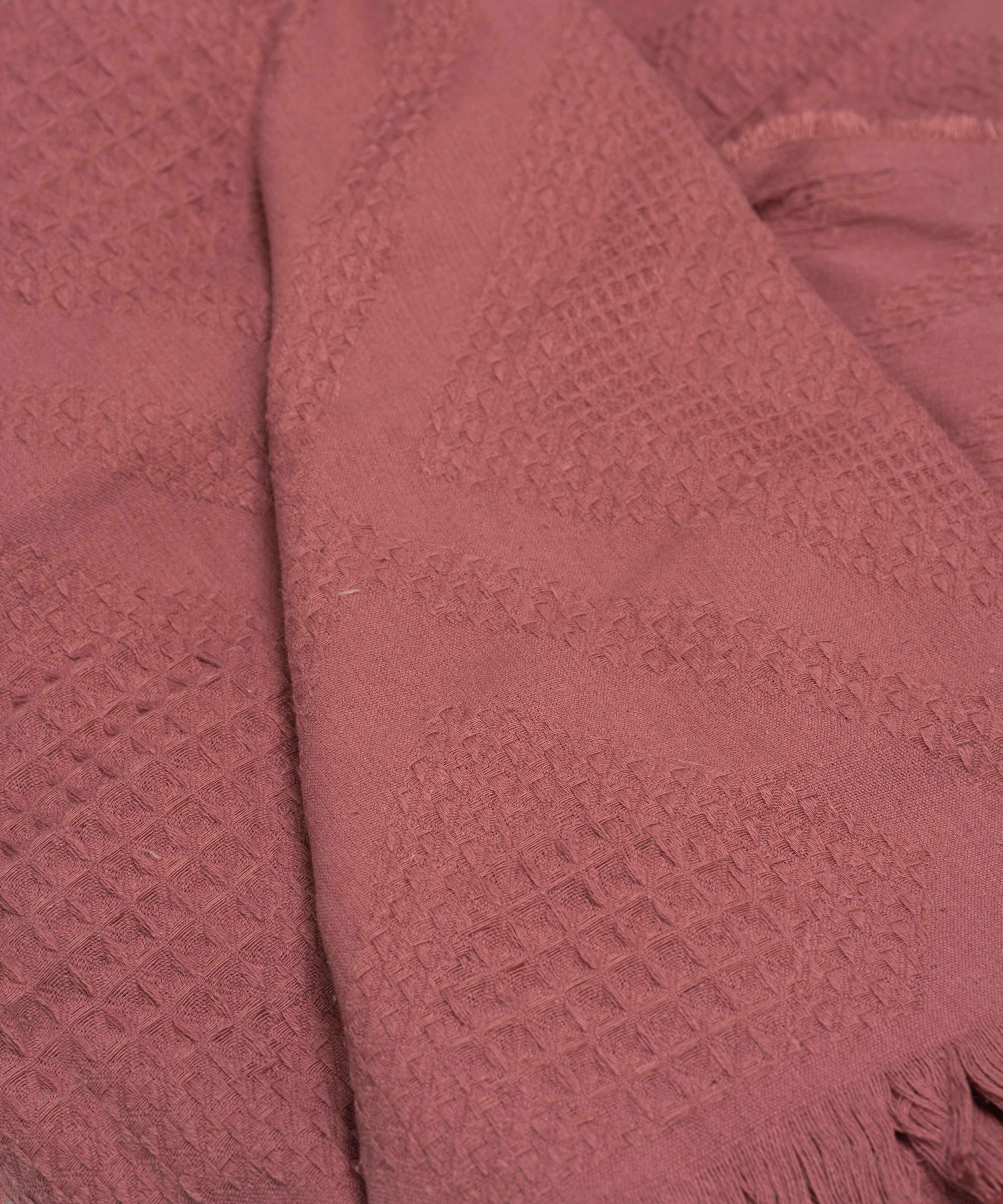 Plain Cotton Blanket with Tassels