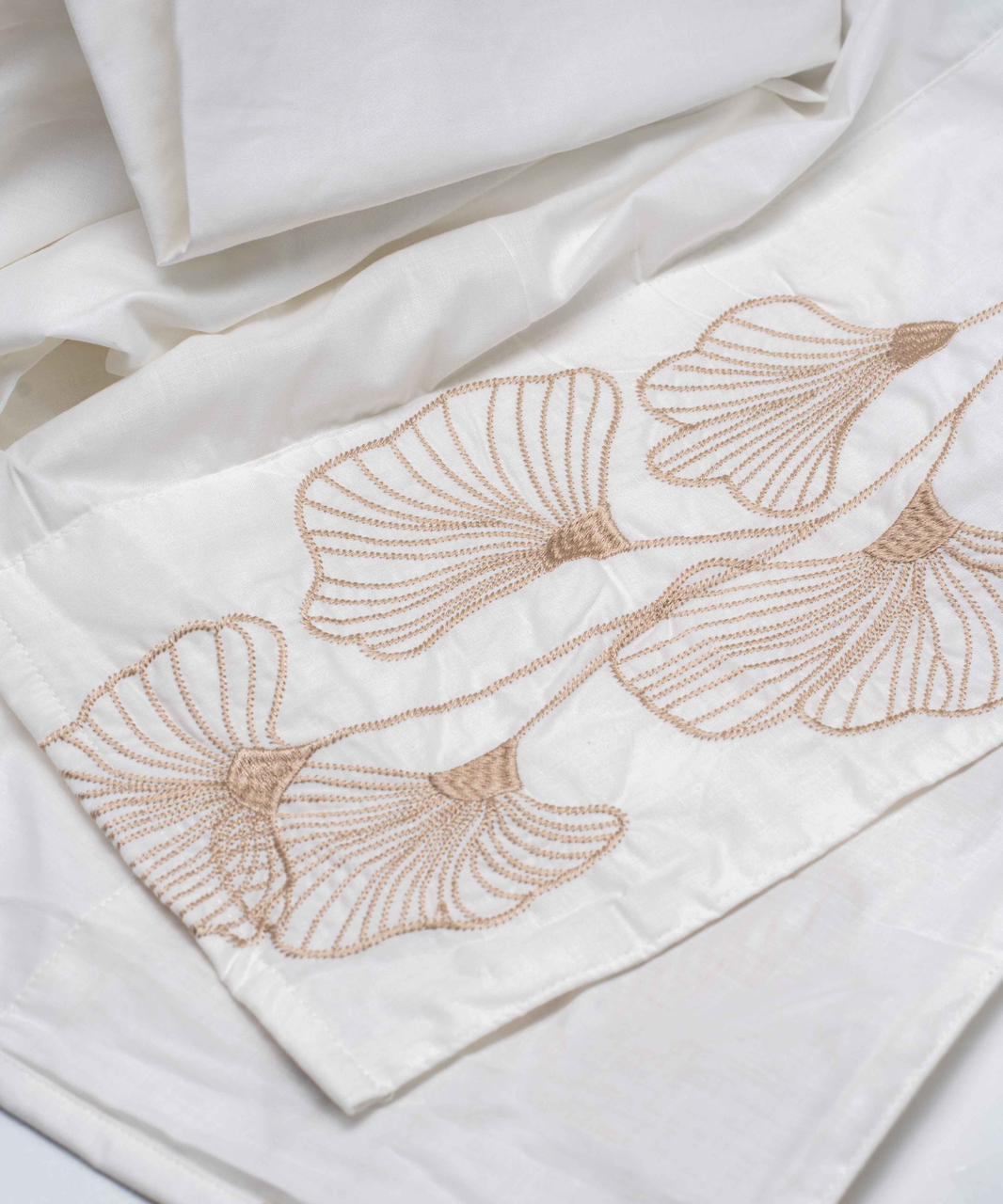 Embroidered Cotton Bedsheet (1 Bedsheet + 2 Pillowcases)