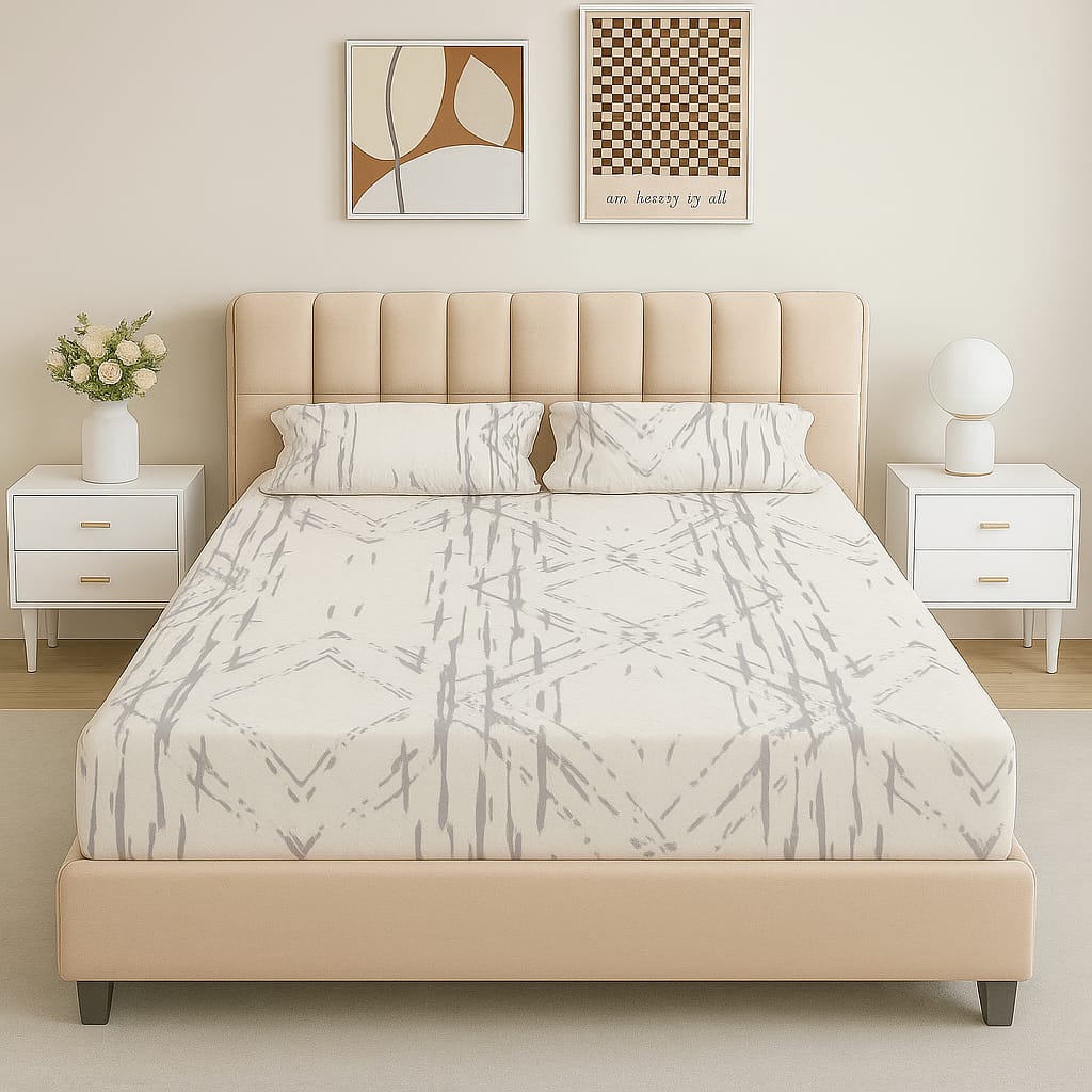 

ملاية سرير قطن مطبوعة (ملاية سرير واحدة + 2 غطاء وسادة)